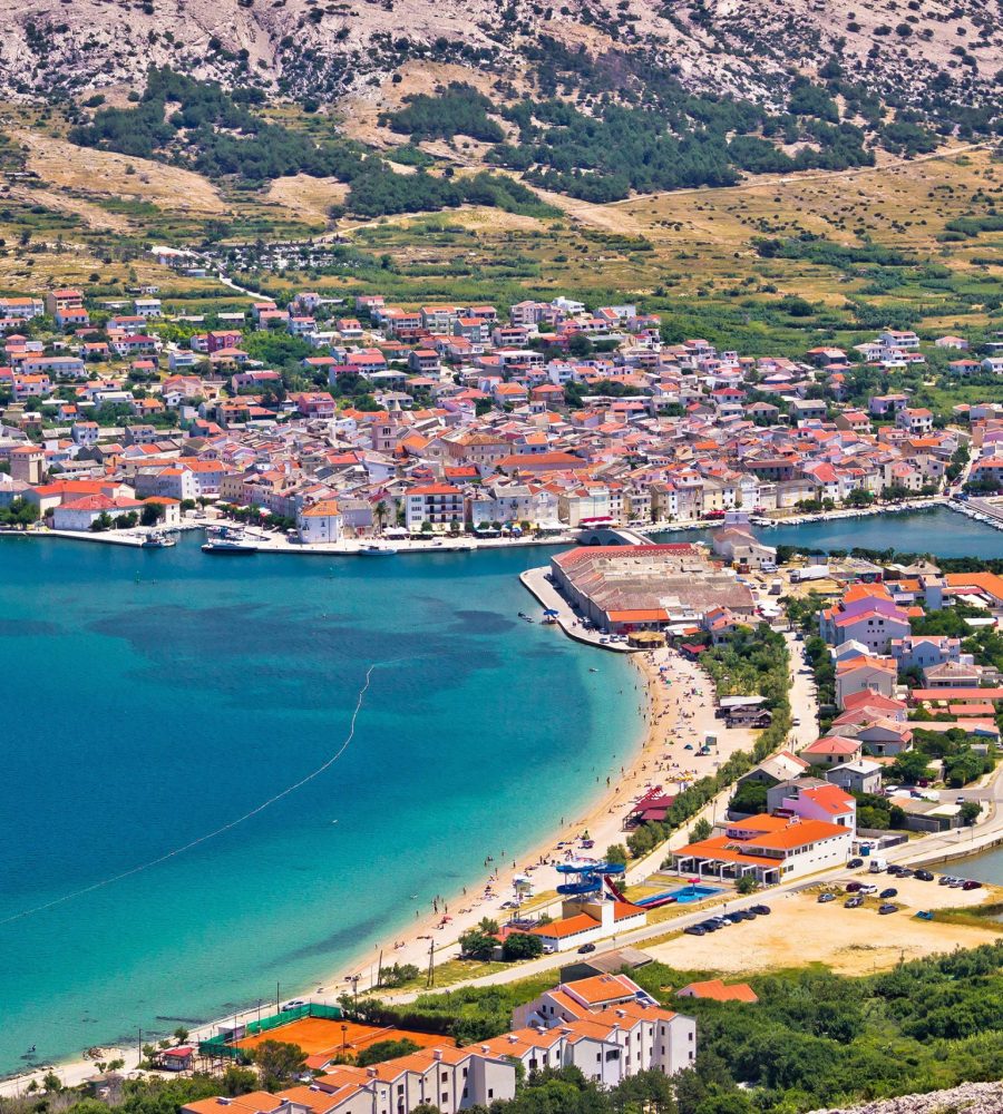 Pag,Island,Bay,Aerial,View,,Dalmatia,,Croatia